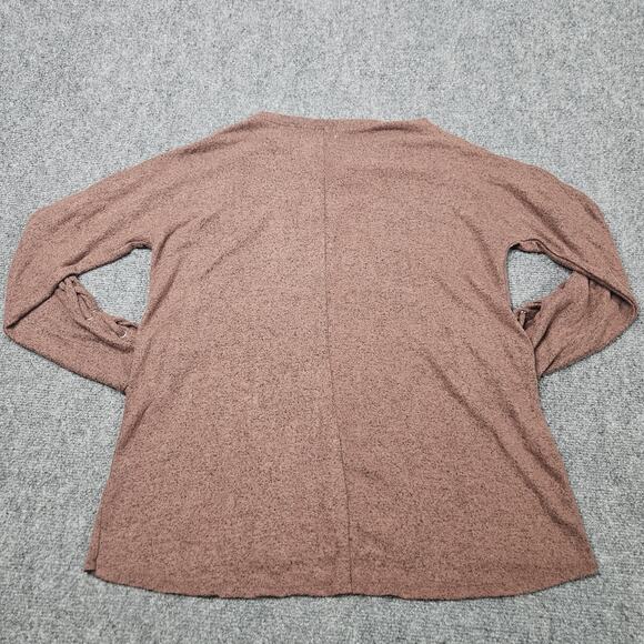 BKE Women Lace Up Top Small Brown Long Sleeve Cold Shoulder 7386S395B - Picture 7 of 10